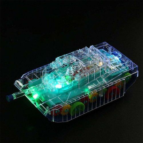 Electric Tank Toy Transparent Gear Model With Lights/Music For