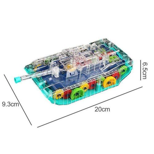 Electric Tank Toy Transparent Gear Model With Lights/Music For