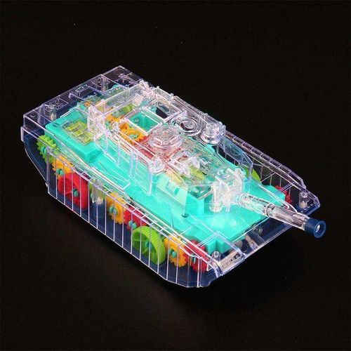 Electric Tank Toy Transparent Gear Model With Lights/Music For
