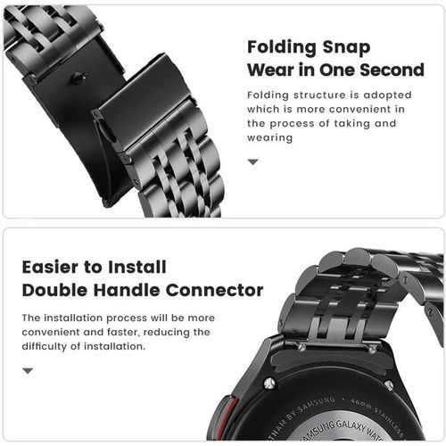 No Gaps Stainless Steel Curved End Metal Strap For Samsung Galaxy Watch 4 Classic 46mm 42mm Wrist Band Bracelet Belt Watch Bands