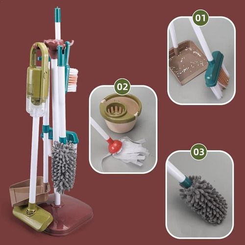 Children's Educational Simulation Play House Toy Boy And Girl Training Cleaning Tool Set Stuff Things for Cleaning for Kids