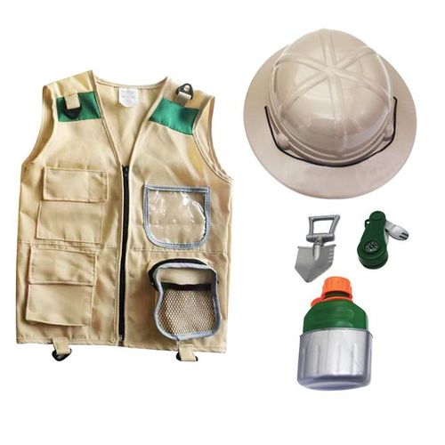 Costume explorer kids kit Kids Explorer Adventures Suit Including Vest and Hat Dress Up Children for Outdoor Adventures Set