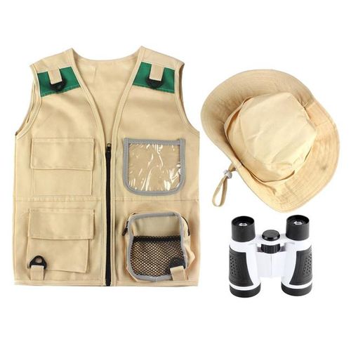 Costume explorer kids kit Kids Explorer Adventures Suit Including Vest and Hat Dress Up Children for Outdoor Adventures Set