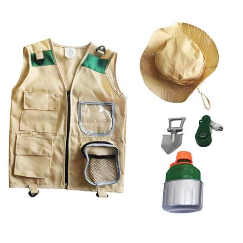 Costume explorer kids kit Kids Explorer Adventures Suit Including Vest and Hat Dress Up Children for Outdoor Adventures Set