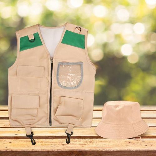 Costume explorer kids kit Kids Explorer Adventures Suit Including Vest and Hat Dress Up Children for Outdoor Adventures Set