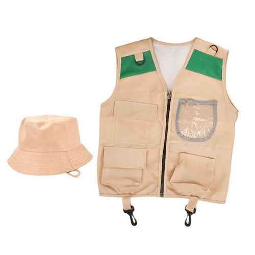 Costume explorer kids kit Kids Explorer Adventures Suit Including Vest and Hat Dress Up Children for Outdoor Adventures Set