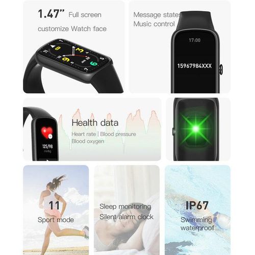 C11 Green Smart Bracelet Watch Wrist Blood Oxygen Step Counter Tracker Electronics Female Fit Bit Fitness For Men Women