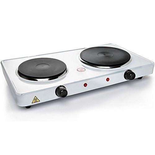 Double Burner Electric Hotplate - White