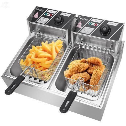 12 LTR Stainless Steel Double Tank DEEP Fryer Machin