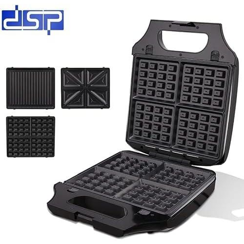 Dsp 3 IN 1 Waffle Maker 1400W- BLACK