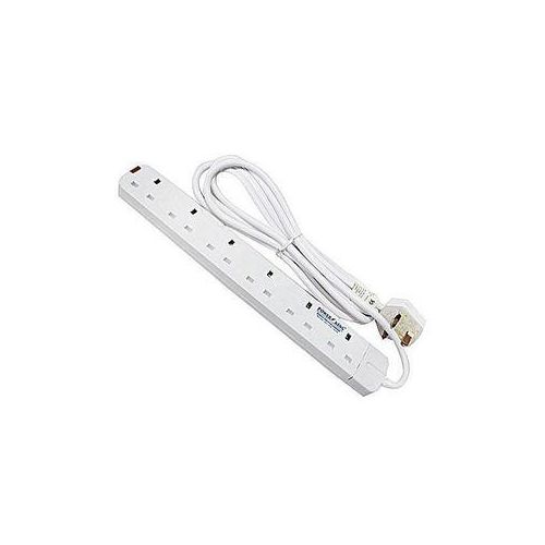 Power King 6 Way Extension Cable - White