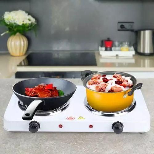 Double Coil Cooker Hotplate - White