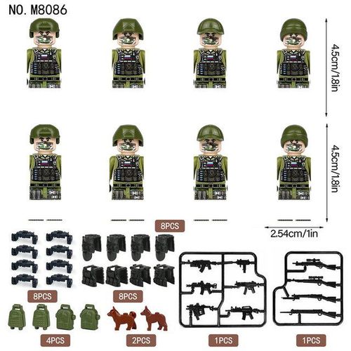 12Pcs Militay Force minifigures Building Blocks Special s Tactics action figure Kids Assemble SWAT Mini Bricks Toys