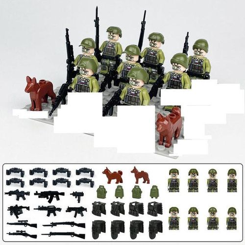 12Pcs Militay Force minifigures Building Blocks Special s Tactics action figure Kids Assemble SWAT Mini Bricks Toys