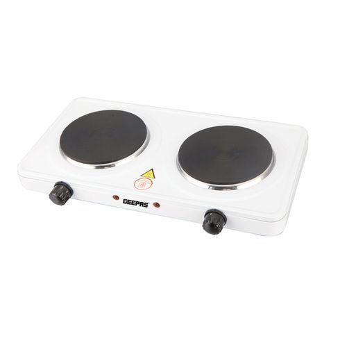 Geepas GHP32014 Electric Double Hotplate 2000W - White