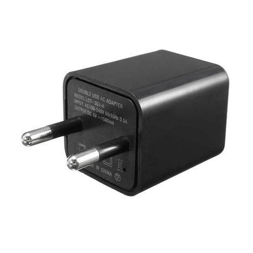 Wall Charger GSM GPS Tracker Voice Activated Audio Ear Bug Listening Device EU Black Black