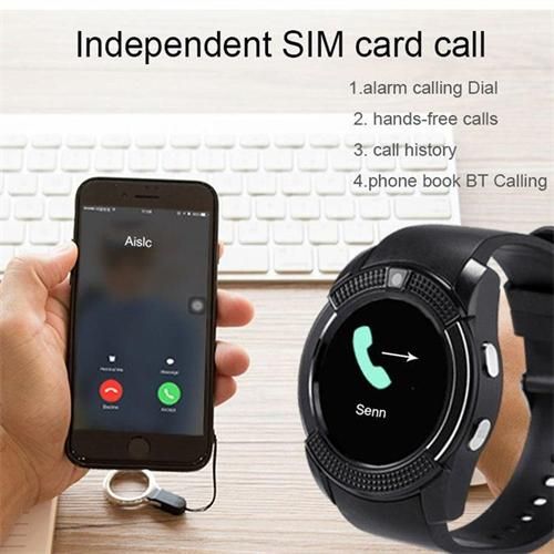 V8 Smart Watch with Camera Sim Card Slot for Android Message Reminder