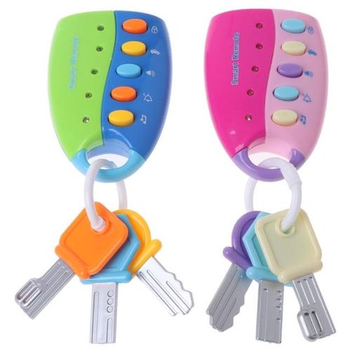 Puzzle music car key toy flash music smart remote control several car sounds pretend to play baby toys