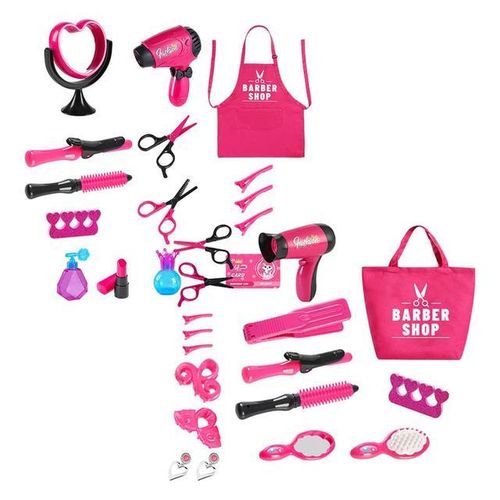 Play Hairdryer Beauty Salon Set for Girls Pretend Hair Styling Set Cute Salon Toy Kit for Develop Hand-Eye Coordination for