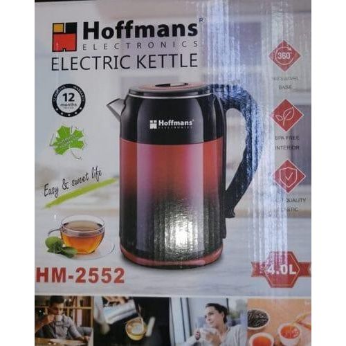 Hoffmans 4 Litre Two Layers Electric Kettle SUS304 or SUS201 Teapot Seamless Big Flask Appliance Tea Kettle Water Bolier- Multicolor