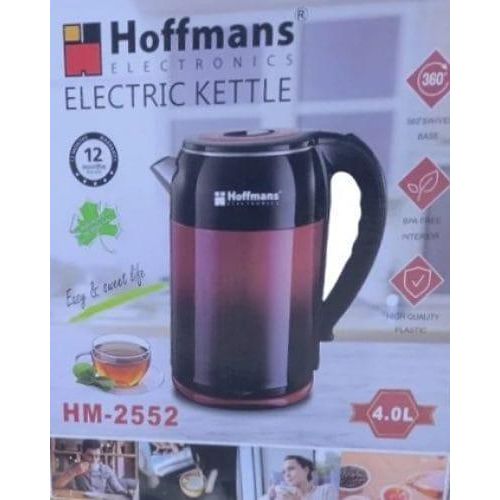 Hoffmans 4 Litre Two Layers Electric Kettle SUS304 or SUS201 Teapot Seamless Big Flask Appliance Tea Kettle Water Bolier- Multicolor