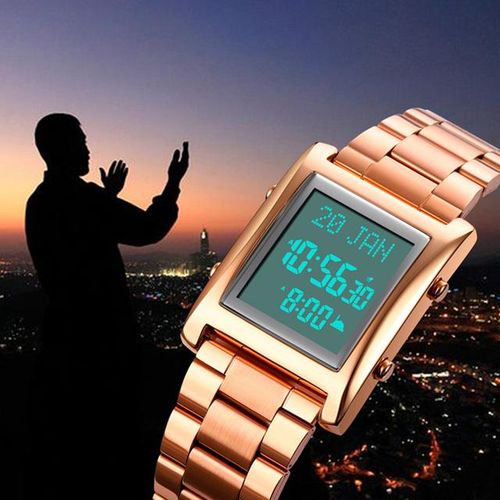 Muslim Digital Watch Men Women Bookmark Qibla Watch Muslim Wristwatches Pilgrimage Time Reminder Watches For Islamicc