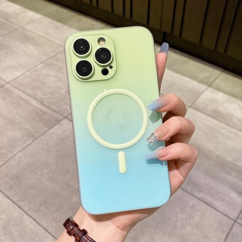 Luminous Magnetic Gradient for Iphone14pro Phone Case Apple 15 Lens All-Inclusive Pc Drop-Resistant I13 Apply Mechanically
