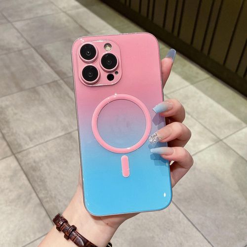 Luminous Magnetic Gradient for Iphone14pro Phone Case Apple 15 Lens All-Inclusive Pc Drop-Resistant I13 Apply Mechanically