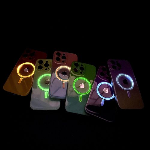 Luminous Magnetic Gradient for Iphone14pro Phone Case Apple 15 Lens All-Inclusive Pc Drop-Resistant I13 Apply Mechanically