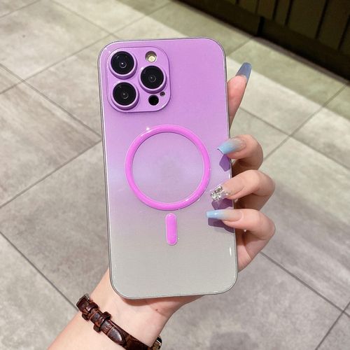 Luminous Magnetic Gradient for Iphone14pro Phone Case Apple 15 Lens All-Inclusive Pc Drop-Resistant I13 Apply Mechanically
