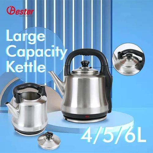 5 Litre Stainless Steel Electric Kettle Cerek Jug Pot Teapot Hot Water Boiler With LED In Light- Siliver