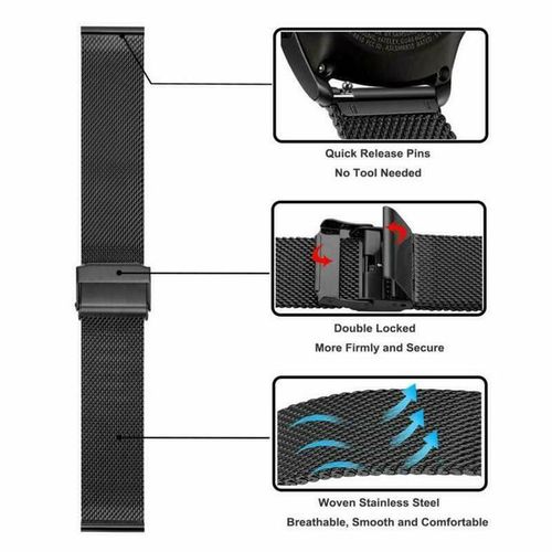 Essidi 22mm Mesh Milanese Band For Samsung Galaxy Watch 3 45mm 46mm 20mm Bracelet Strap For Watch 3 41mm Active 1 2 40mm 44mm S3