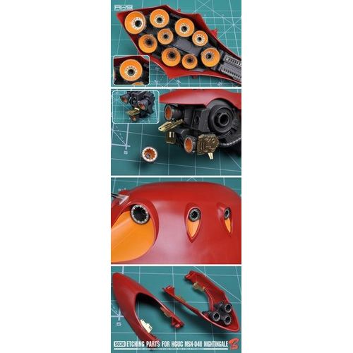 for HG 1/144 MSN-04II Nightingale 's Thruster AW9 Metal Detail up Parts Etched Sheet with Water Slide Decal Sticker Set B