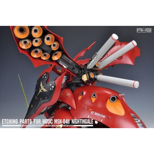 for HG 1/144 MSN-04II Nightingale 's Thruster AW9 Metal Detail up Parts Etched Sheet with Water Slide Decal Sticker Set B
