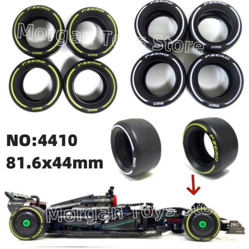 NEW IN 4 Tyre 4410 81.6x44mm Compatible With LEGO 42171 42141 F1 Car MOC Building Technology Accessories BloBlocks
