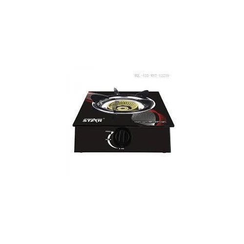 Glass Single Burner Gas Stove Cooker- Black.