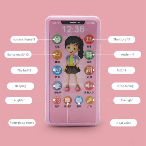 Kids Smart Touch Screen Mobile Phone Toy Multi-function Simulation Children Puzzle Early Education Mobile Phone Baby Vocal