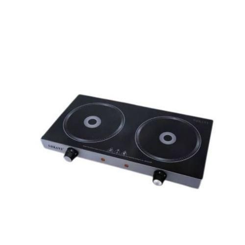 Sokany High Efficient Infrared Electric Cooker With 2 Burners-Black