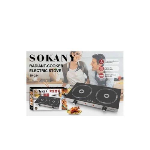 Sokany High Efficient Infrared Electric Cooker With 2 Burners-Black
