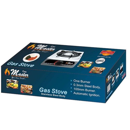 Electro Master Single Burner Gas Cooker Table-Top Gas Stove Hob Hot Plate For Heavy And Large Pot Pans- Silver