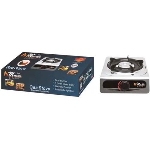 Electro Master Single Burner Gas Cooker Table-Top Gas Stove Hob Hot Plate For Heavy And Large Pot Pans- Silver