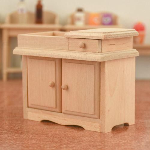 915 Generation 112 Miniature Dollhouse Wooden Wash Basin