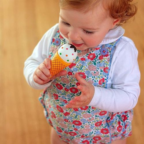 Set Wooden Ice Ice Toys Cones and Sundae Pretend Play Food Set Cut Food Magnetic Swappable Pieces for Ice Creams