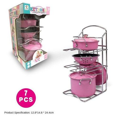 Safety Stainless Steel Kitchen Cooking Utensils Children Mini Tableware set Parent-child Interactive Game Simulation Kitchen