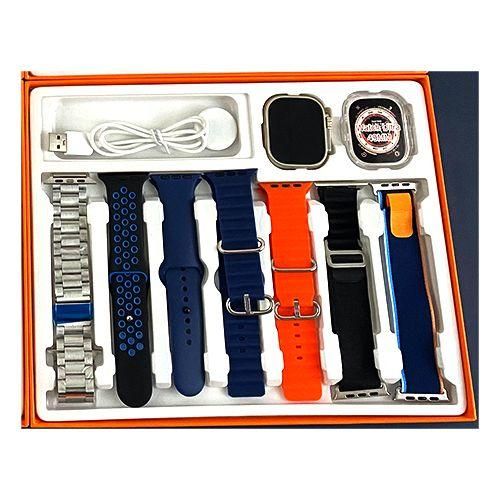 S100 Ultra 9 10in1 Smartwatch Wireless Charger Stainless Steel Multi Strap Protective Case Android IOS Smart Watch