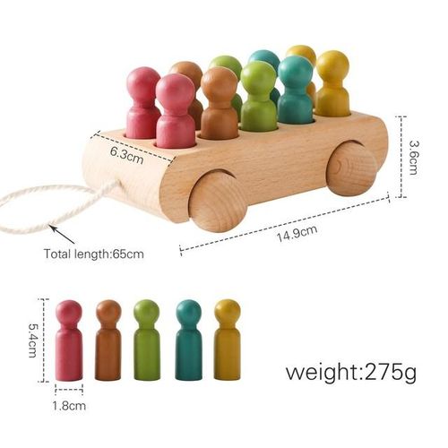 Baby Wooden Train Birthday Montessori Toys Baby Educational Toys Wooden Trolley Game Boys And Girls 1 2 3 4 5 Baby Learning