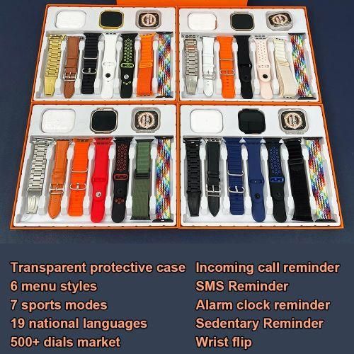 S100 Ultra 9 10in1 Smartwatch Wireless Charger Stainless Steel Multi Strap Protective Case Android IOS Smart Watch