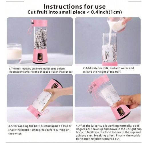 Hm Premium Electric USB Rechargable Portable Blender Cup, Mini Handheld Juicer Cup For Shakes And Smoothies, Juice, Milk,Protein Shaker Bottle,Mixer, Bottle For Travel Gym Home Office Sports Outdoor