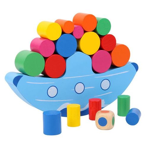 Wooden Stacking Blocks Balancing Puzzle Moon Equilibrium Game Montessori Parent-Child Interaction Sorting Toys for Children