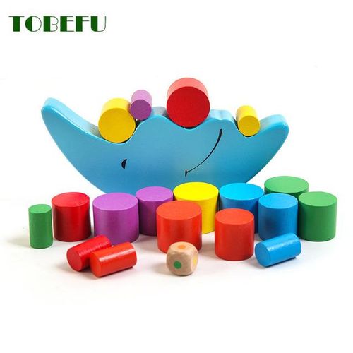 Wooden Stacking Blocks Balancing Puzzle Moon Equilibrium Game Montessori Parent-Child Interaction Sorting Toys for Children